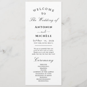 Modern Minimal Wedding Program Order Of Events