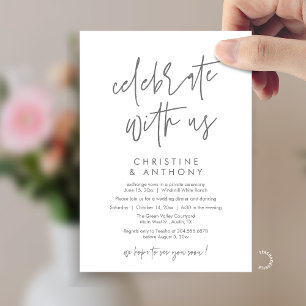 Modern Minimal Wedding Reception Dinner Invitation