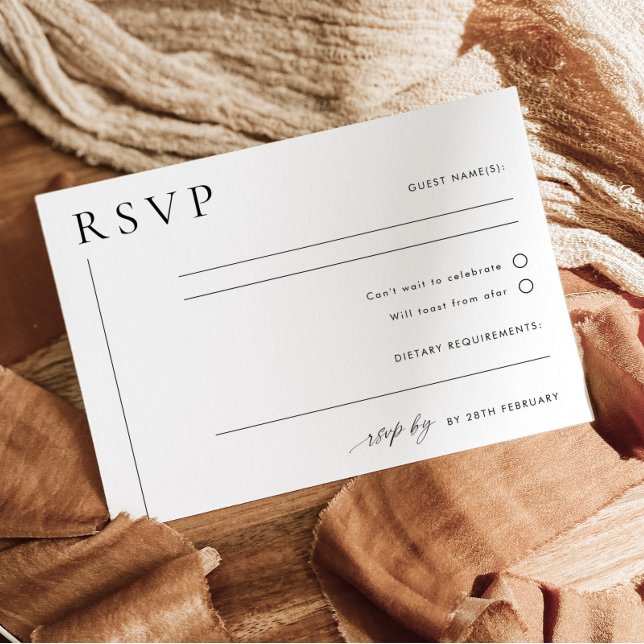 Modern Minimal Wedding RSVP Postcard LAYLA (LAYLA | Wedding RSVP Postcard | Matching items availablle. )
