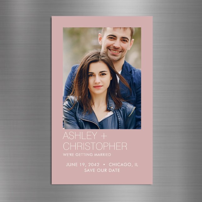 Modern Minimal Wedding Save-the-Date Photo Magnet (Creator Uploaded)
