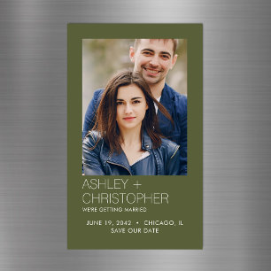 Modern Minimal Wedding Save-the-Date Photo Magnet