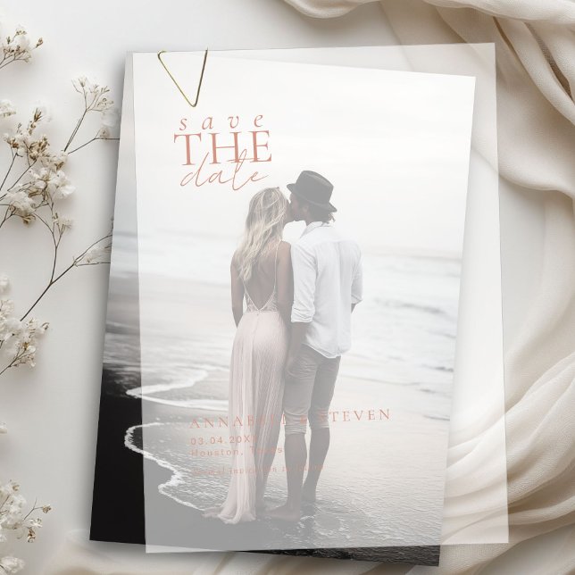 Modern, Minimal, Wedding, Save the Date Vellum Invitations (Modern, Minimal, Wedding, Save the Date Vellum Invitations)