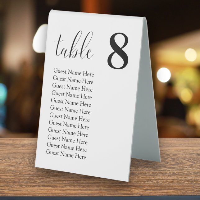 Modern Minimal Wedding Seating Chart Table Cards (Creator Uploaded)