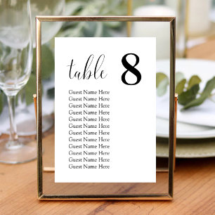 Modern Minimal Wedding Seating Chart Table Cards