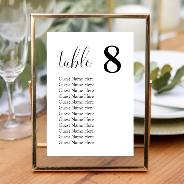 Modern Minimal Wedding Seating Chart Table Cards (Creator Uploaded)