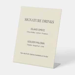 Modern Minimal Wedding Signature Drinks Sign