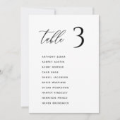 Modern Minimal Wedding Table Seating Chart Cards (Front)