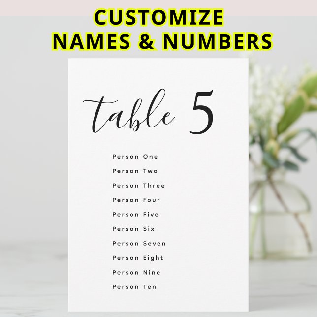 Modern Minimal Wedding Table Seating Chart Cards (Creator Uploaded)