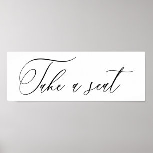 Modern Minimal Wedding Take A Seat Cards Poster
