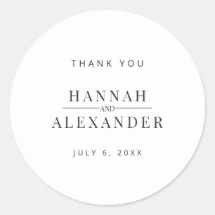Modern Minimal Wedding Thank You Favor Stickers