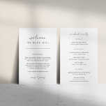 Modern Minimal Wedding Welcome Letter & Itinerary<br><div class="desc">Share a welcome message for your wedding guests as well as an itinerary or schedule of the weekend's events. Front features your welcome message with handwritten script accents. Personalise the reverse side with your wedding day or wedding weekend itinerary. Perfect for including in hotel welcome bags or delivering to your...</div>