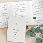 Modern Minimal Wedding Welcome Letter & Itinerary Tri-Fold Programme<br><div class="desc">Planning a destination wedding, or expecting lots of out of town guests? Share a welcome message for your wedding guests as well as an itinerary or schedule of the weekend's events, with this simple and elegant modern design featuring handwritten script accents. Personalise the inside with a personal welcome message and...</div>