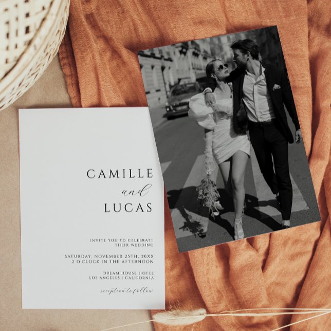 Modern Minimal Wedding With Photo Invitation (Creator Uploaded)