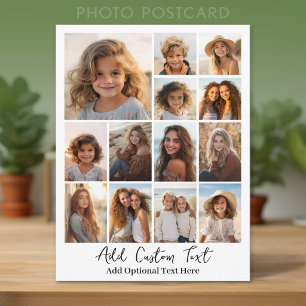 Modern Minimal White - 13 Photo Collage Postcard