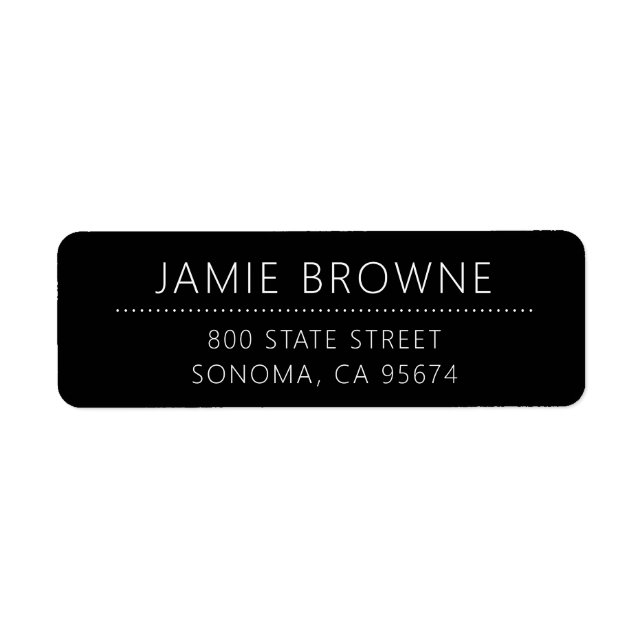 Modern Minimal White Black Return Address Return Address Label (Front)