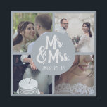 Modern Minimal White Border Wedding Collage Magnet<br><div class="desc">Elegant Modern Minimal White Border Wedding collage,  showcase four of your favourite photos from your special day,  add your Wedding date and you have the perfect minimalist modern wedding keepsake for your friends and family!  Please pay attention to the Layers if you decide to edit yourself.</div>