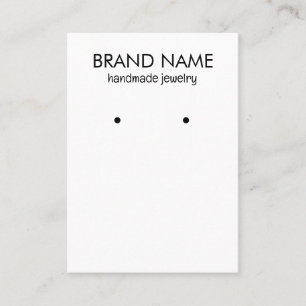 Modern Minimal White Earring Display Card