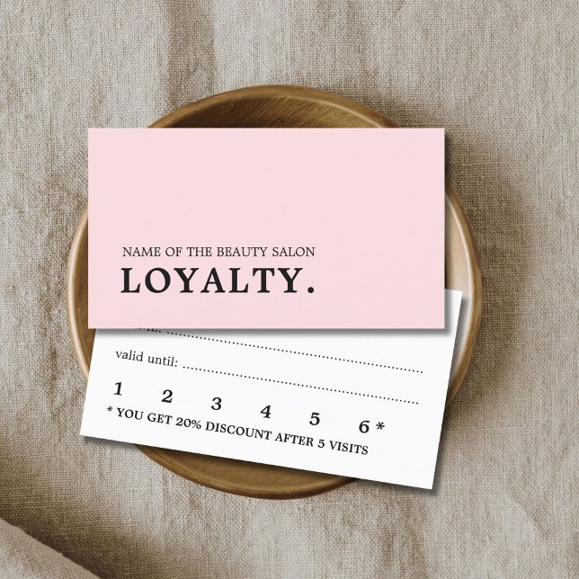 Modern Minimal White Pale Rose Beauty Loyalty Card (Creator Uploaded)