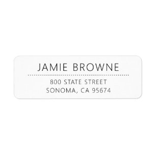 Modern Minimal White Return Address Label