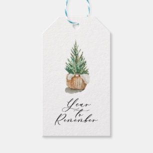 modern minimal year to remember christmas tree gift tags