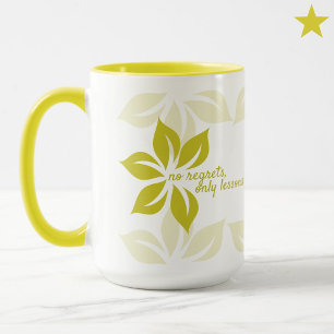 Modern Minimal Yellow Flowers Love Life Quotes Mug