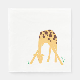 Modern Minimal Yellow Giraffe Baby Shower Birthday Napkin