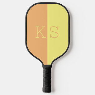 Modern Minimal Yellow & Orange Monogram Pickleball Paddle