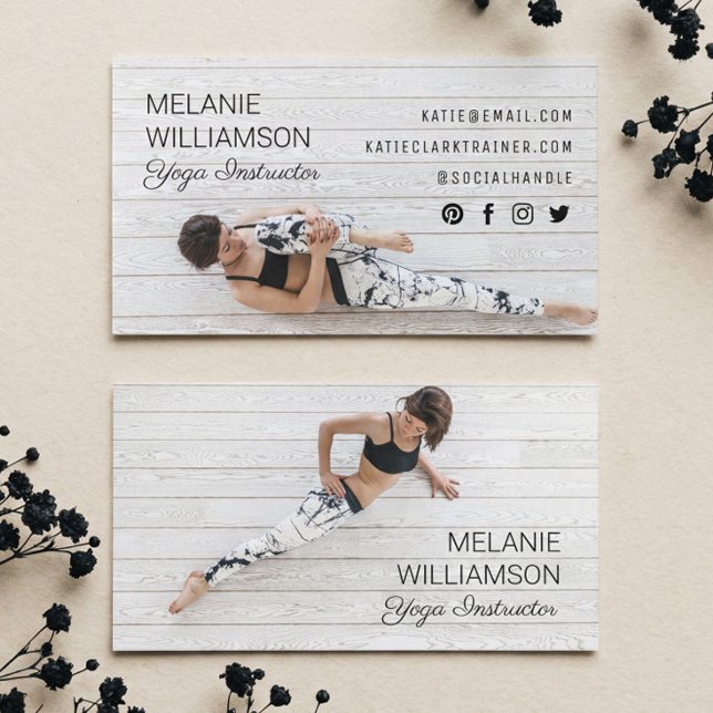 Modern Minimal Yoga Fitness Instructor Photo Business Card (Modern Minimal Yoga Fitness Instructor Photo Business Card)