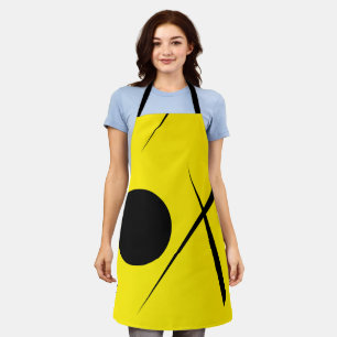 Modern Minimalism Abstract Art Yellow Black Apron