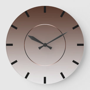 Modern Minimalism Black Ombre Brown Coffee Large Clock