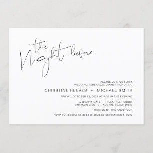 Modern Minimalism Casual Script Rehearsal Dinner Invitation