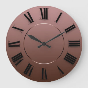 Modern Minimalism Coffee Brown Roman Numbers Large Clock