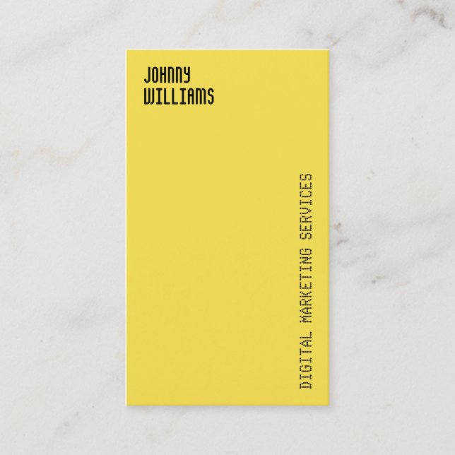 Modern minimalism electronic style yellow business card (Front)
