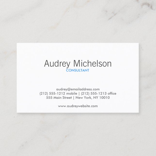 MODERN MINIMALISM GRAY/BLUE Business Card (Front)