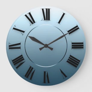 Modern Minimalism Teal Brown Roman Numbers Large Clock