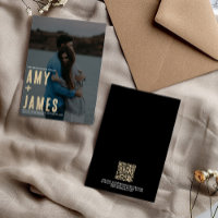 Modern Minimalism with Photo and QR Code wedding