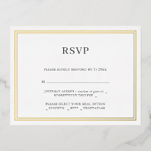 Modern Minimalisrt Wedding RSVP Foil Invitation