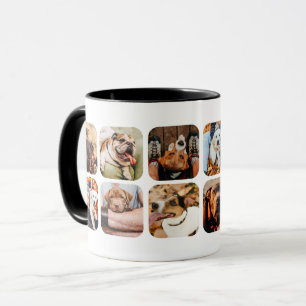 Modern Minimalist 12 Photo App Grid Collage Mug