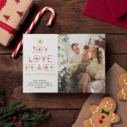 Modern Minimalist 1 photo Holiday Christmas Card