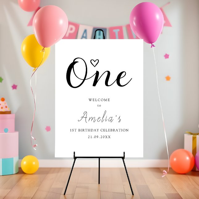 Modern Minimalist 1st Birthday Welcome Sign (Creator Uploaded)