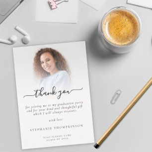 Modern Minimalist 2022 Photo Graduation Thank You Card
