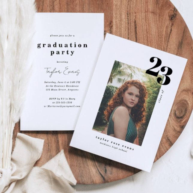 Modern Minimalist 2023 | Photo Graduation Invitation (Modern Minimalist 2023 | Photo Graduation Invitation)