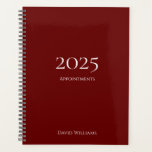 Modern Minimalist 2024 Red Appointment  Planner<br><div class="desc">2024 Modern Red and White Appointment Planner with a simple design. With minimalist white typography lettering,  you can add your own information. A  professional organiser to keep you on track.</div>