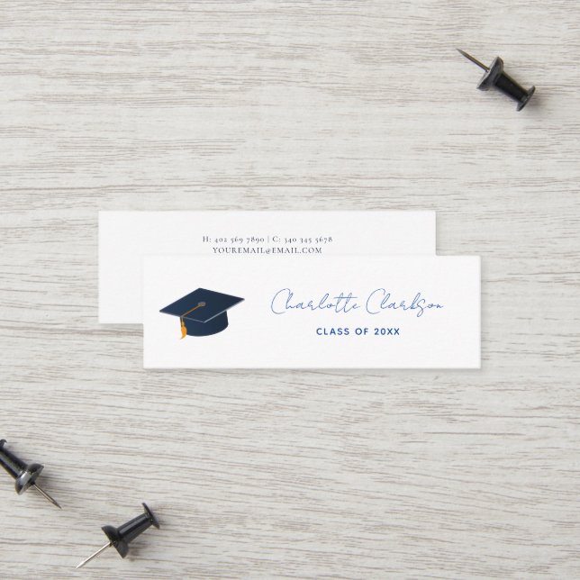 Modern Minimalist 2026 Graduation Connection Calling Card (Front/Back In Situ)
