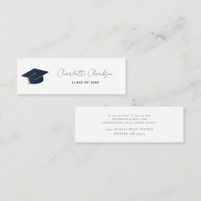 Modern Minimalist 2026 Graduation Networking Calling Card (Front/Back)
