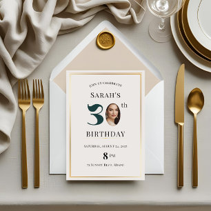 Modern Minimalist 30th Birthday Invitation