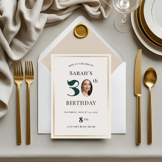Modern Minimalist 30th Birthday Invitation