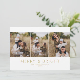 Modern Minimalist 3 Photo Card 