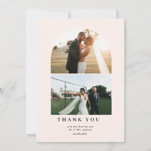 Modern Minimalist 3 Photo Thank You Dankeskarte Card