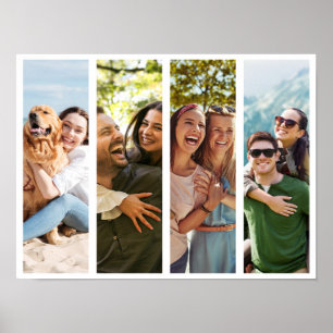 Modern Minimalist 4 Photo Collage Poster